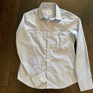 Armani Junior blue and white striped shirt size 10
